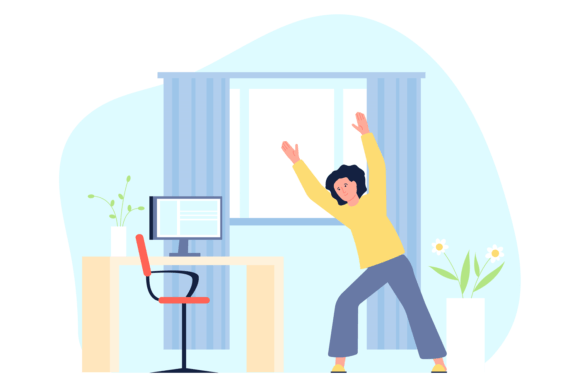 Download Woman Exercise at Workplace. Corporate F - Corporate Collection