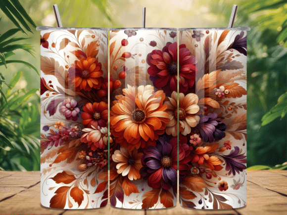 Download Autumn Blooms 20 Oz Tumbler Wrap PNG - Autumn blooms Collection
